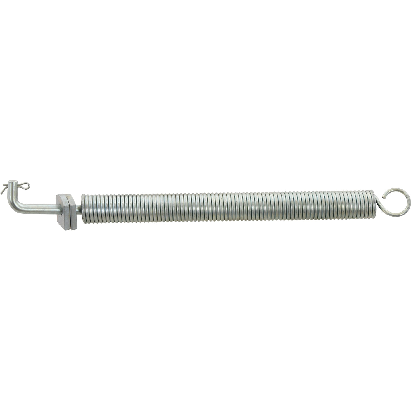 A Sparex lower link spring (Sparex Part No.S.33015) featuring coil loops and hooks on both ends, perfect for use with your Massey Ferguson lower link arm.