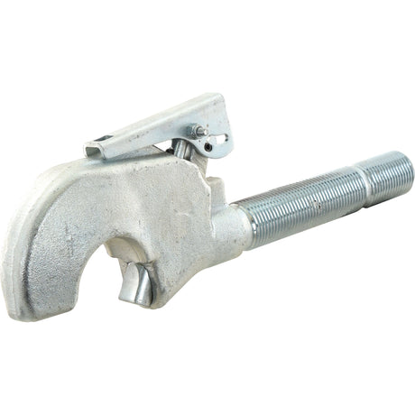 A close-up of the Top Link Forged Hook by Sparex (Cat. 3), featuring a 1 3/8'' threaded bolt (RH) and an adjustable locking mechanism, suitable for various applications in plumbing and construction.