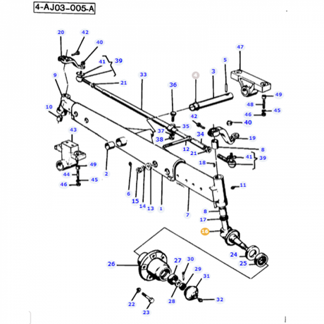 Massey Ferguson - Steering Spindle - 3304034M91 - Farming Parts