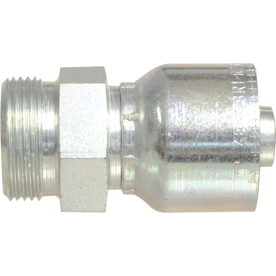 The Sparex Parker Metric Hose Insert 1/2'' x M26 x 1.50 (18L) Male Straight Light Series - S.3312608 is a metallic hydraulic hose fitting with a threaded end and a crimped connection, suitable for various industrial applications.