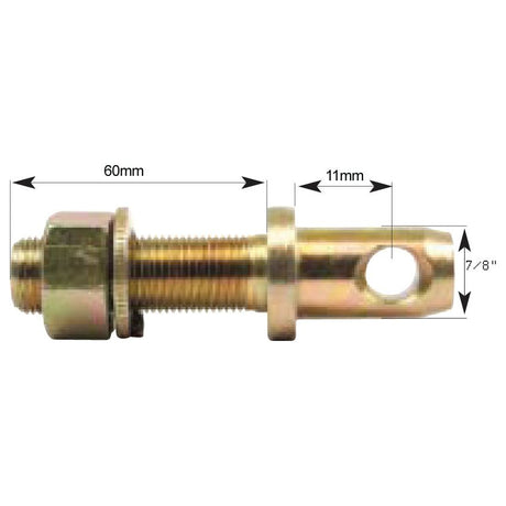 Introducing the Sparex Stabiliser Pin S.3367, measuring 103mm in length and 22mm in diameter, with a thread size of 3/4''x51mm – an ideal component for Massey Ferguson applications.