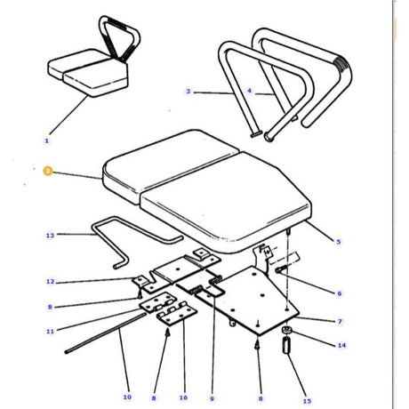 Massey Ferguson - Seat Cushion Back Piece - 3385354M92 - Farming Parts