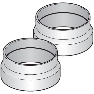 Two silver metallic Hydraulic Metal Pipe Cutting Ring 6L couplers from Sparex (Part No. S.34030), with flared ends, placed side by side against a white background, perfect for a 6mm pipe O/D compression fitting.