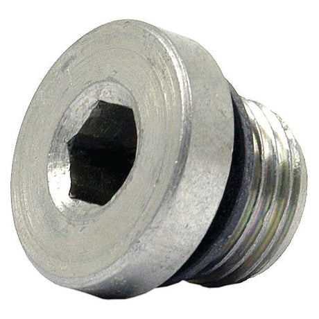 Image of the Sparex Hydraulic Blanking Plug Adaptor M16 x 1.5 (Sparex Part No. S.34233) with threads on the side, resembling a metal hex socket plug.