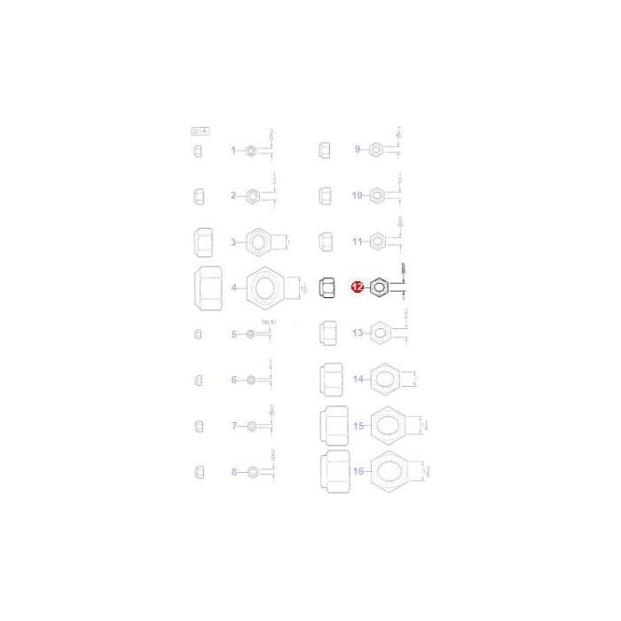 Massey Ferguson - Nut 5/8 UNF - 353429X1 - 70922014 - Farming Parts