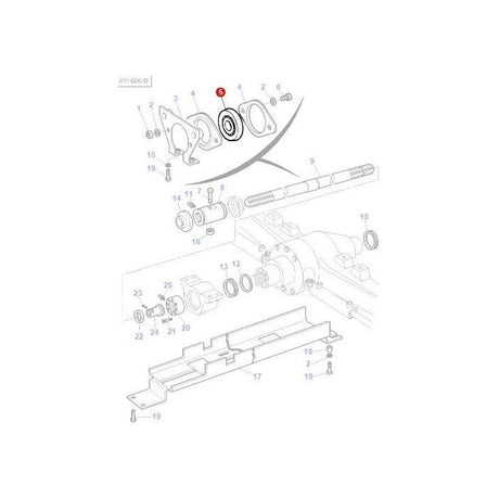 Massey Ferguson - Bearing 4wd Shaft - 3712873M1 - Farming Parts