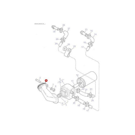 Massey Ferguson - Gasket Oil Filter Head - 4222918M1 - Farming Parts