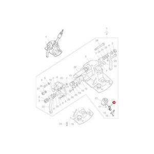 Exploded view diagram of a Massey Ferguson tractor part assembly, highlighting numbered components from the 200 Series with part number 220013095 – AGCO's Massey Ferguson Tube 47mm – marked in red. Components include screws, rods, and various mechanical parts.