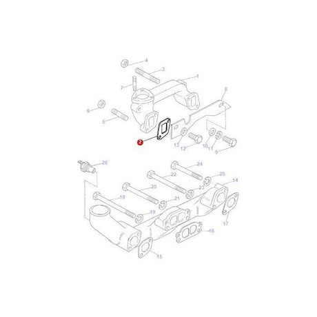 Massey Ferguson - Gasket Exhaust Manifold - 3640556M1 - Farming Parts