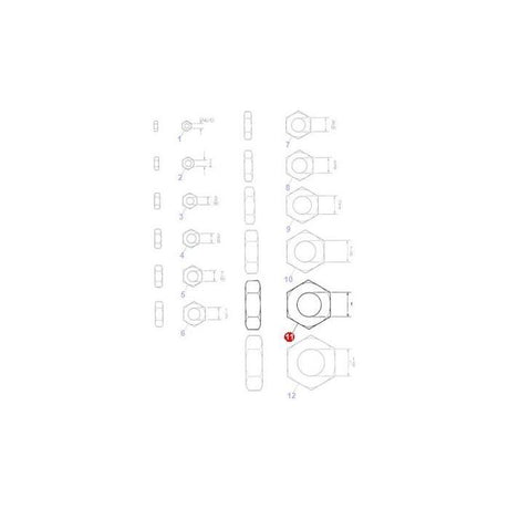 Massey Ferguson - Nut 1 UNF - 355646X1 - Farming Parts