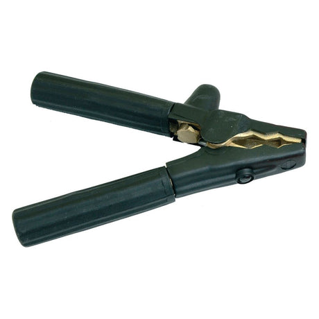 A black alligator clip with plastic-coated handles, perfect for use as the Sparex Jump Lead Cable Handle (Part No. S.35508).