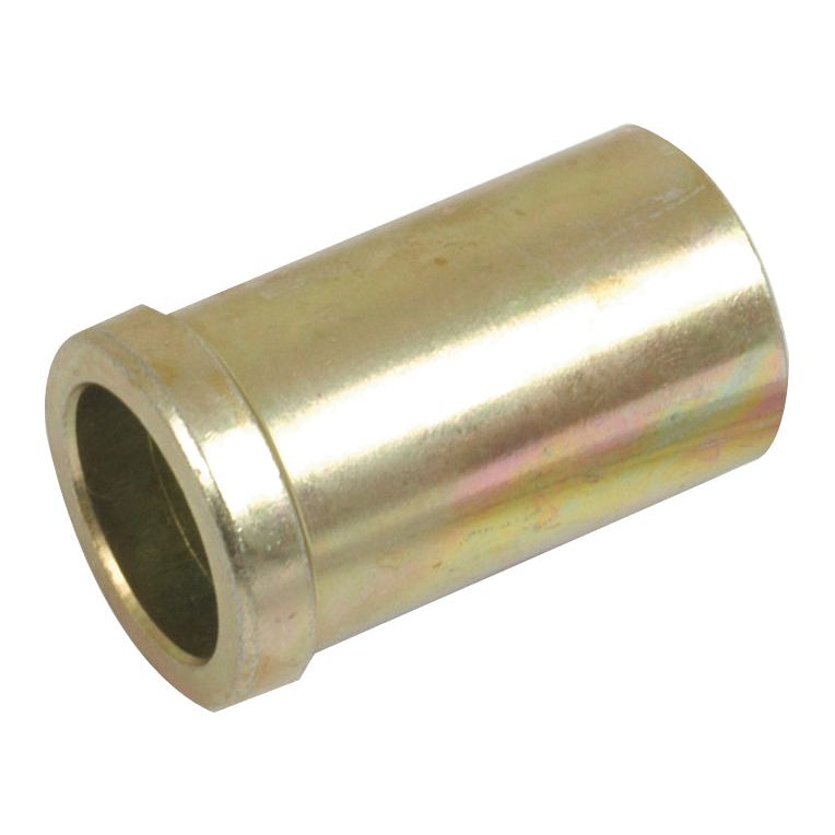 A metallic cylindrical Lower Link Conversion Bush (Cat. 2 to 1) - S.355 by Sparex, featuring a flanged end, shown against a white background, ideal for use in machinery from David Brown or Case IH.