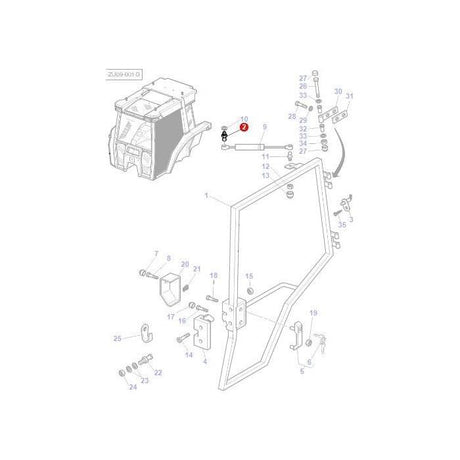 Massey Ferguson - Toggle Door Strut - 3580054M2 - Farming Parts