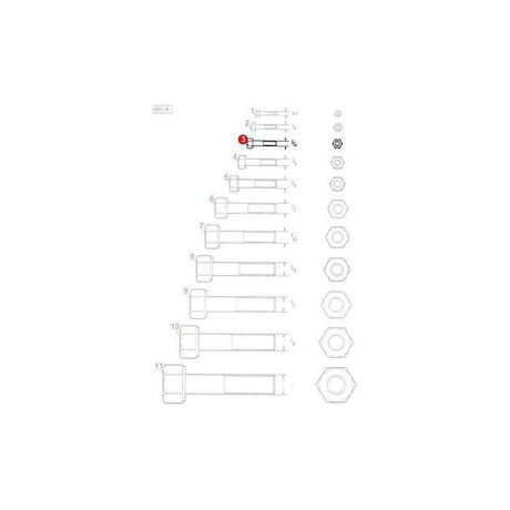 Massey Ferguson - Bolt 5/16x1.1/4 unf - 354497X1 - Farming Parts