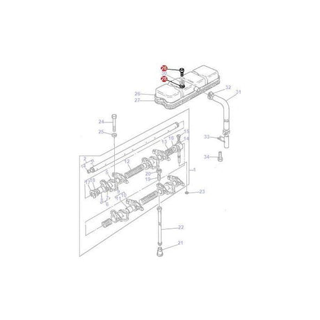 Massey Ferguson - Bolt Rocker Cover - 376192X1 - Farming Parts