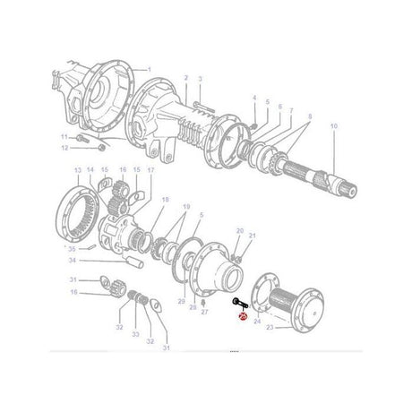 Massey Ferguson - Rear Wheel Stud - 893017M2 - Farming Parts