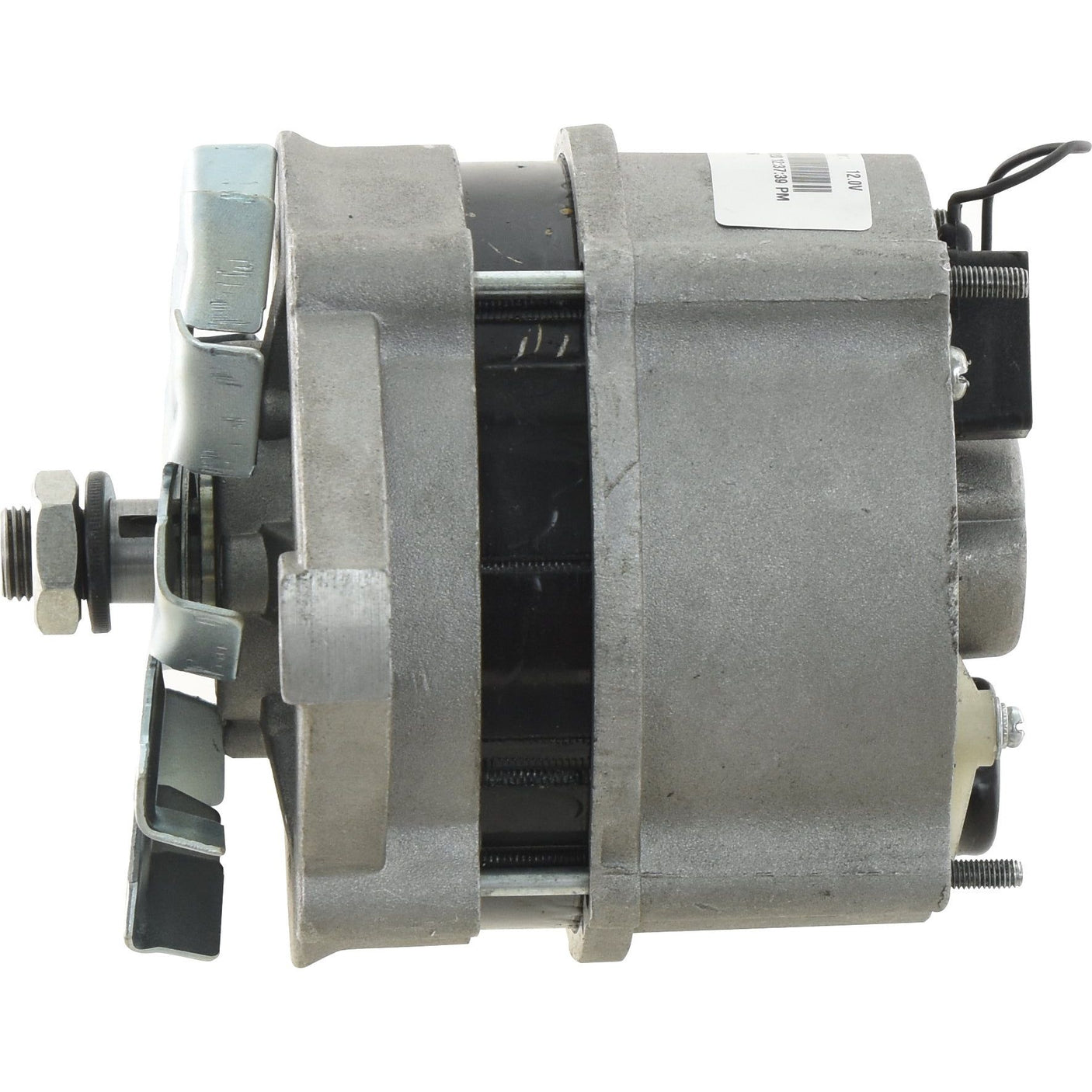 A side view of a gray metallic Sparex Alternator (Part No. S.359351) with various bolts and wires visible. The 12V, 65 Amps unit appears compact and slightly cylindrical.