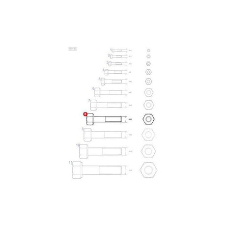 Massey Ferguson - Bolt M16x70 - 391889X1 - Farming Parts