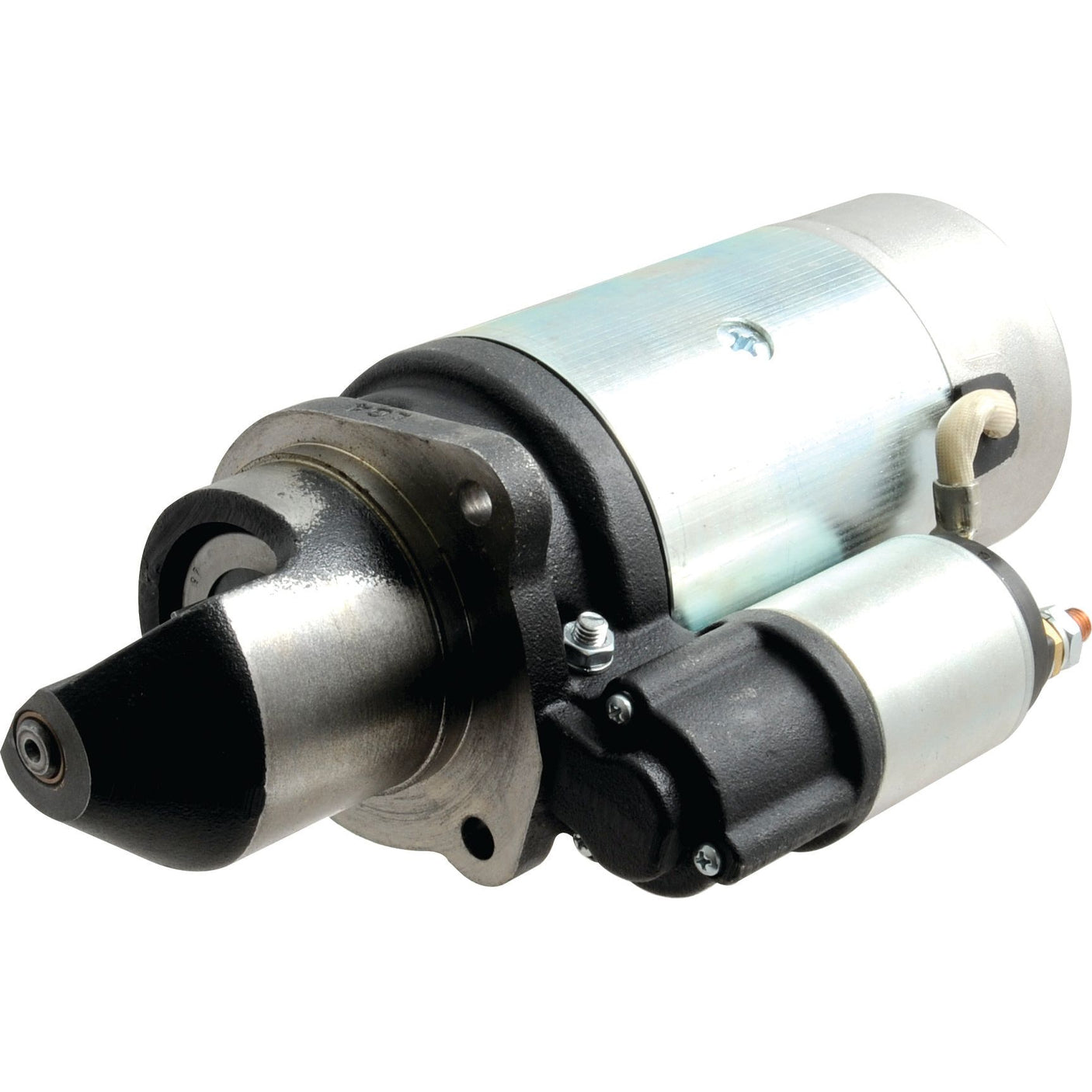 Image of a Sparex Starter Motor - 12V, 3Kw (Mahle) with a cylindrical shape and various connectors, part number S.35970.