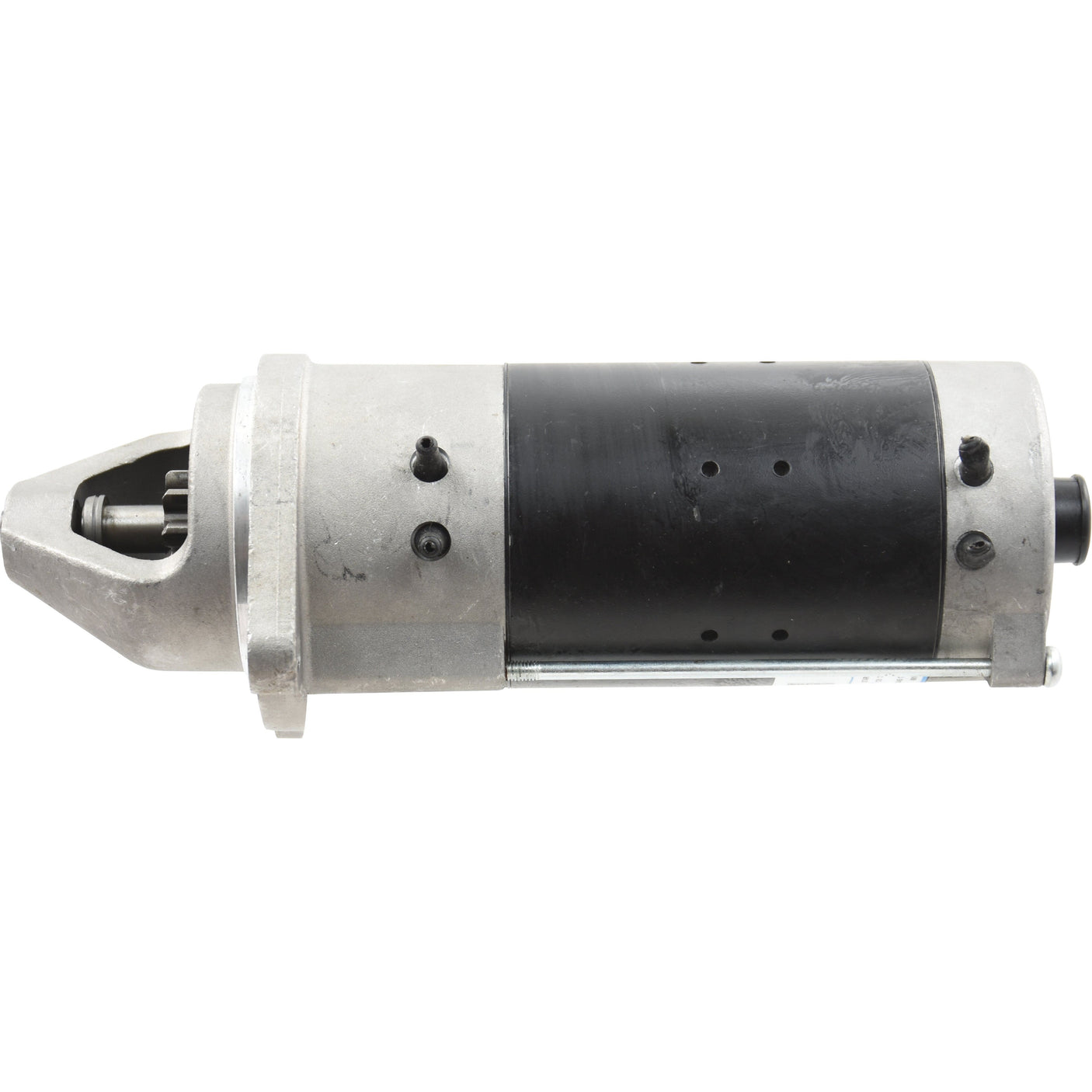 A cylindrical 12V, 3Kw Gear Reducted Starter Motor by Sparex, featuring a metallic casing with a black middle section and visible mounting points, identified as Sparex Part No. S.359801.