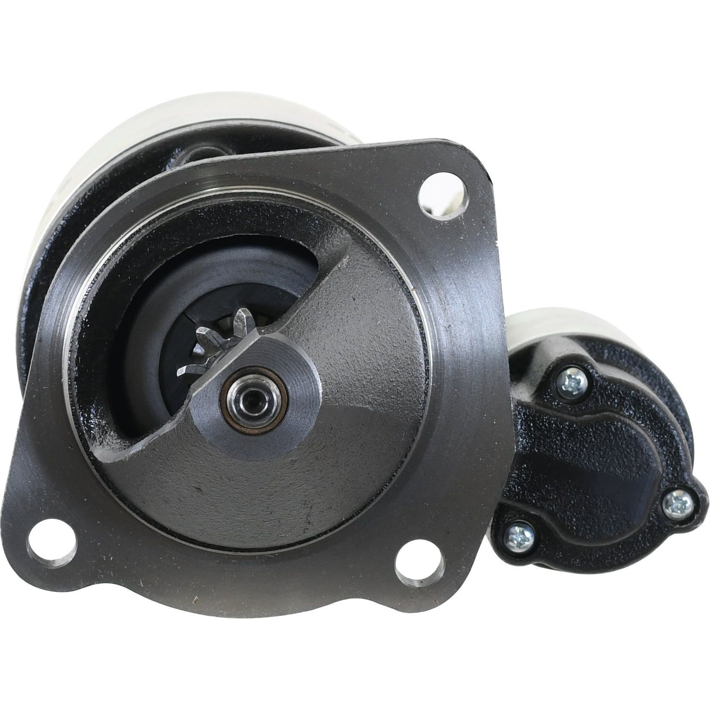 Close-up view of the Sparex Starter Motor - 12V, 3Kw (Mahle) with circular and gear-like features, likely part of an engine or machinery component.