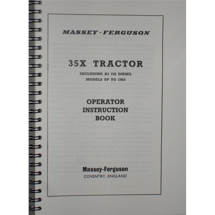 35X Operators Manual - 819146M4 - Massey Tractor Parts