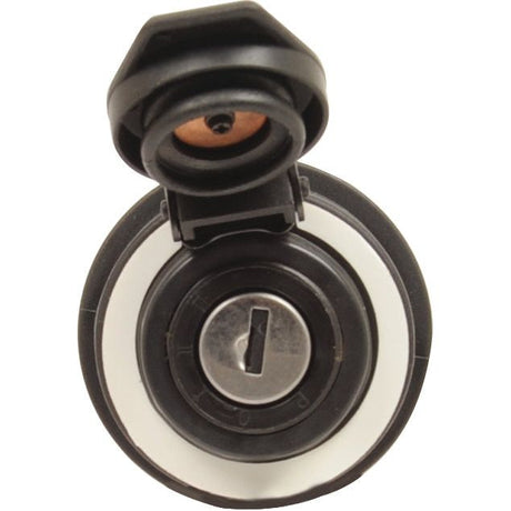 The **Sparex Ignition Switch | Sparex Part No. S.36014** features a circular design with a keyhole and an open black cover, as seen from above.