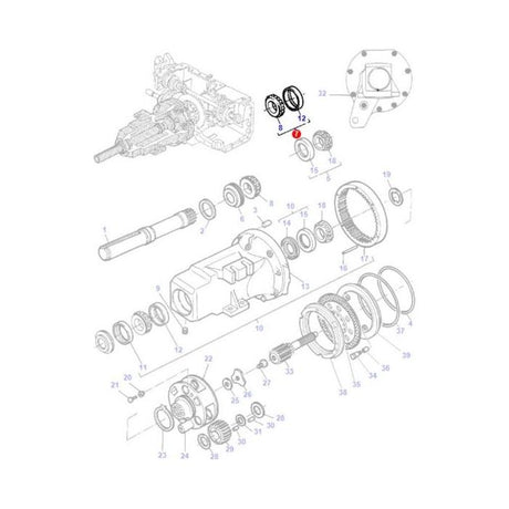 Massey Ferguson - Bearing - 3383716M1 - Farming Parts