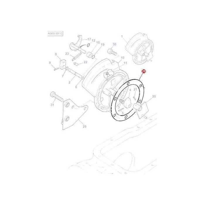 Massey Ferguson - Gasket Side Plate - 1688222M3 - Farming Parts