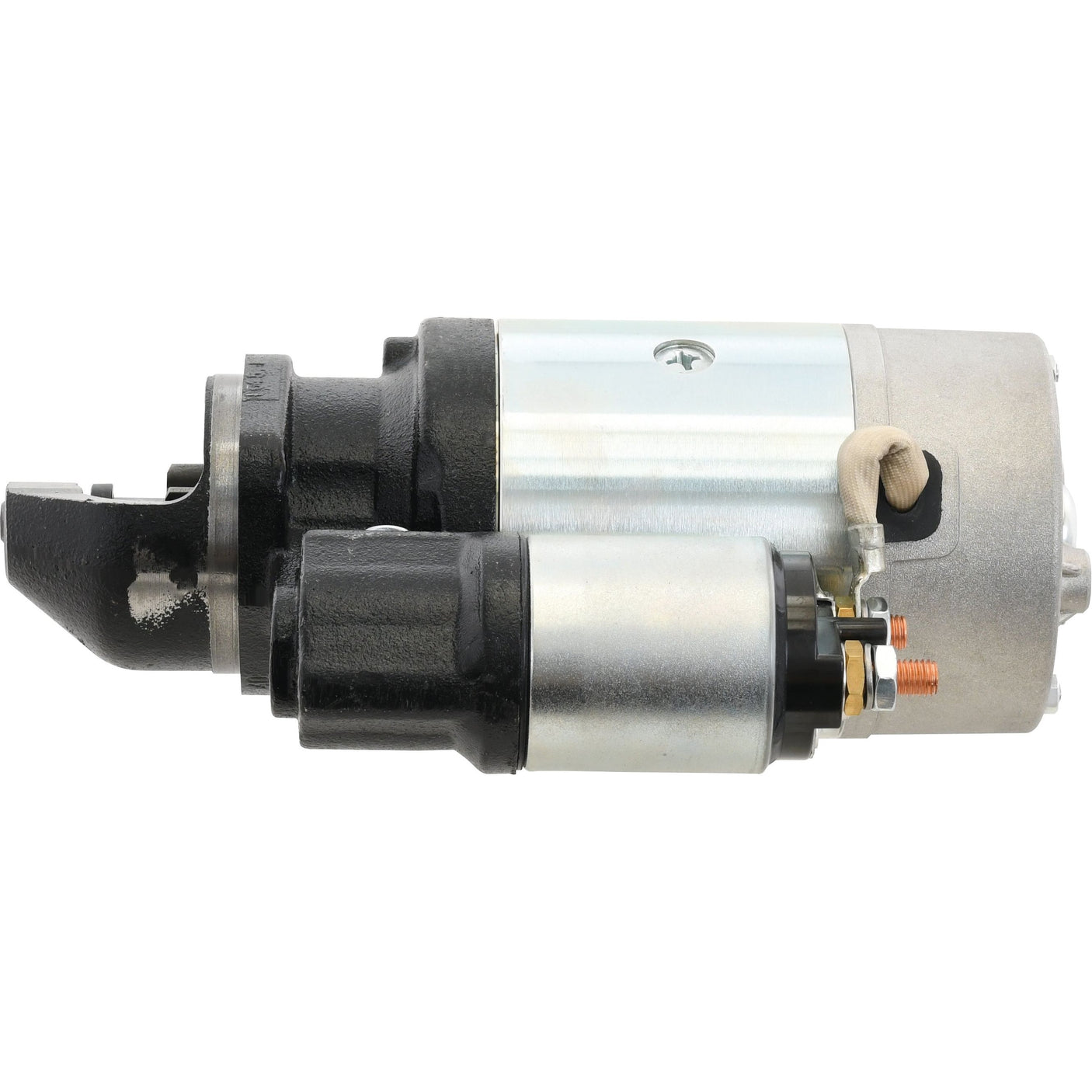 A close-up view of the Sparex Starter Motor - 12V, 2.7Kw (Mahle) showing a black casing on one end and a metallic finish on the other, featuring two terminals (Sparex Part No.S.36102).