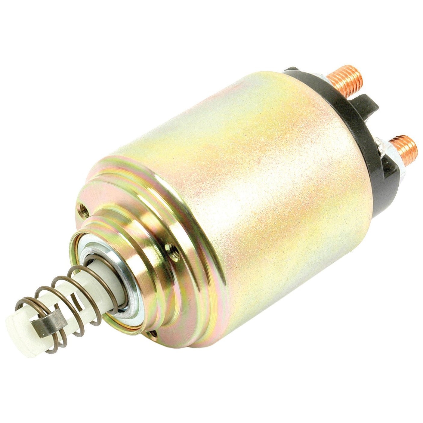 Shown against a white background is the Starter Solenoid (Sparex Part No. S.36123) by Sparex, featuring a spring mechanism and two copper terminals—a component reminiscent of those used in Case IH and Deutz-Fahr machinery.