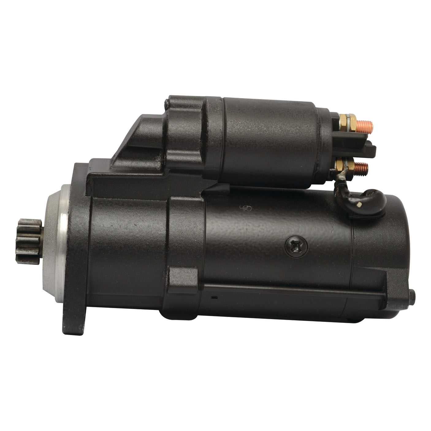 A black Starter Motor - 12V, 3.2Kw, Gear Reduced (Mahle), identifiable by its solenoid on top, is set against a white background. This product is known as Sparex Part No.S.36196 from the brand Sparex.