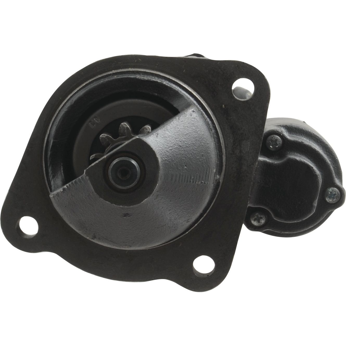 Top view of the Sparex Starter Motor - 12V, 4.2Kw, Gear Reducted (Mahle) | Sparex Part No.S.36210, featuring a circular central component and multiple mounting holes around the perimeter. This gear-reduced automotive part is designed for efficiency and reliability.