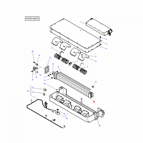 Massey Ferguson - Cab Heater Radiator - 6249006M1 - Farming Parts