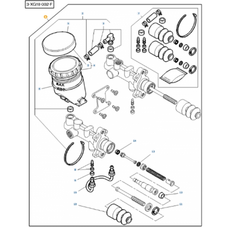 Massey Ferguson - Master Cylinder - 3810587M95 - Farming Parts