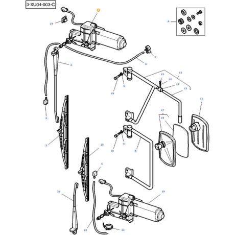 Massey Ferguson - Wiper Motor - 3812438M91 - Farming Parts