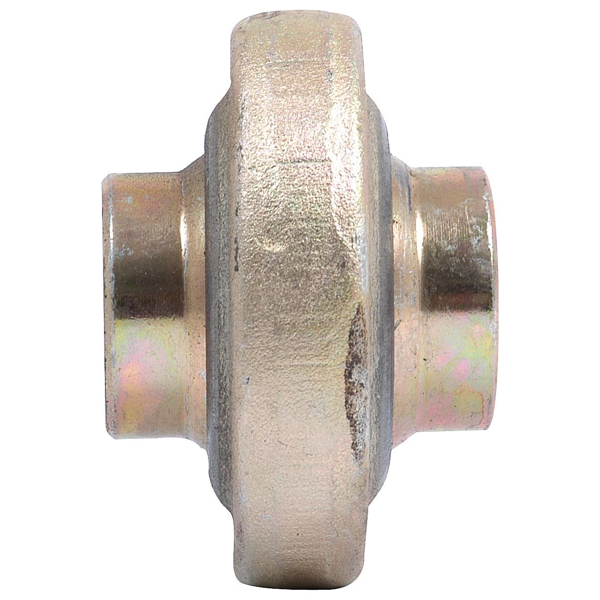 The Sparex Top Link Ball End - 1 1/4'' UNC - Cat.2 (Sparex Part No.S.3632) is a metallic pipe fitting piece featuring two cylindrical ends and a wider central section with a ball bore of Ø 25.4mm.