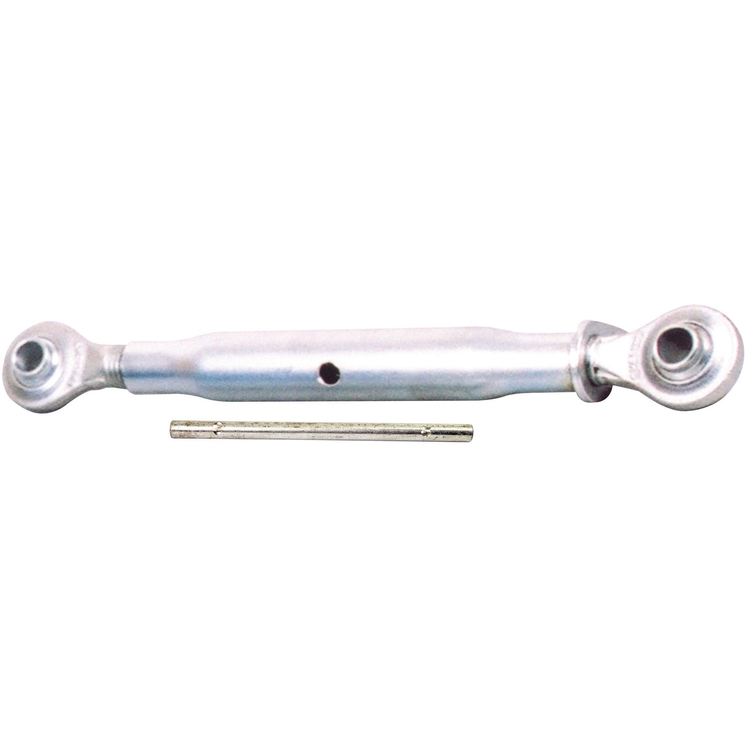 The Sparex Top Link (Cat.2/2) Ball and Ball, 1 1/8'', with a minimum length of 510mm (S.364), features metal turnbuckles with eye bolts on each end, capable of efficiently adjusting the tube length.