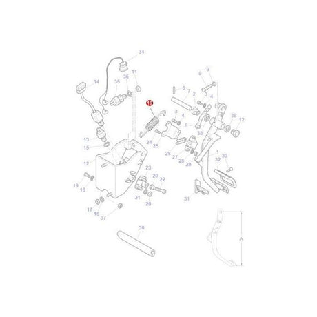 Massey Ferguson - Spring Clutch Pedal - 3786148M1 - Farming Parts