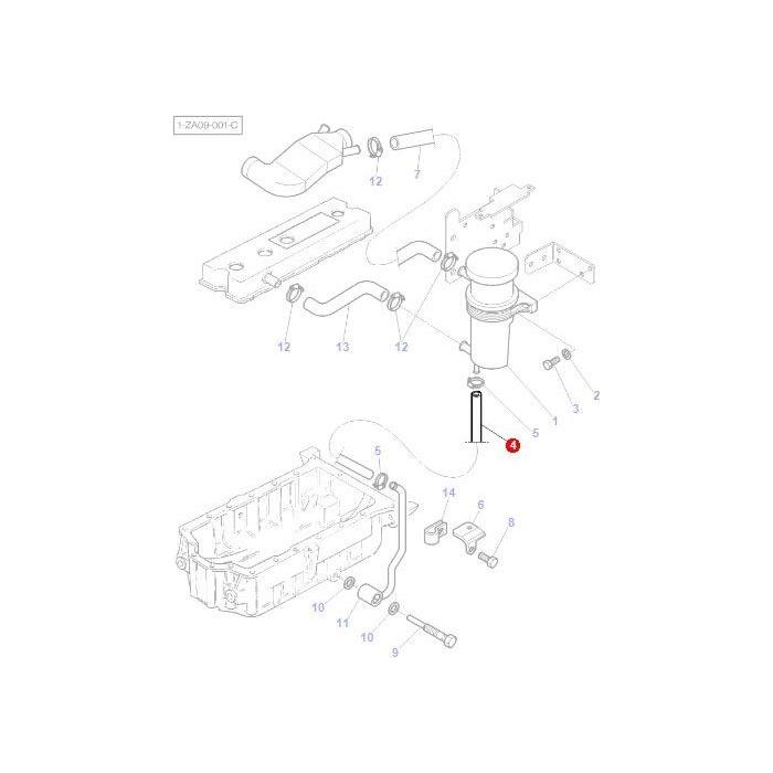 Massey Ferguson - Hose Closed Circuit Breather - 3780370M1 - Farming Parts