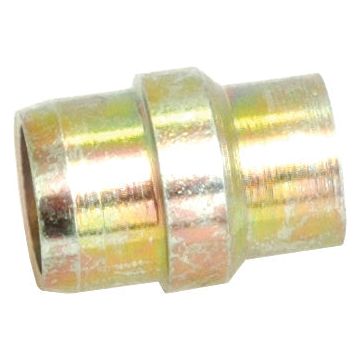 A metallic, cylindrical coupling connector with a hexagonal midpoint, featuring a Hydraulic Olive for secure connections; specifically, the Sparex Cutting Ring DS12/14 (Part No.S.37237).