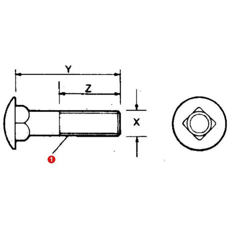 Massey Ferguson - Bolt M8x16 Cup Head - 385368X1 - Farming Parts