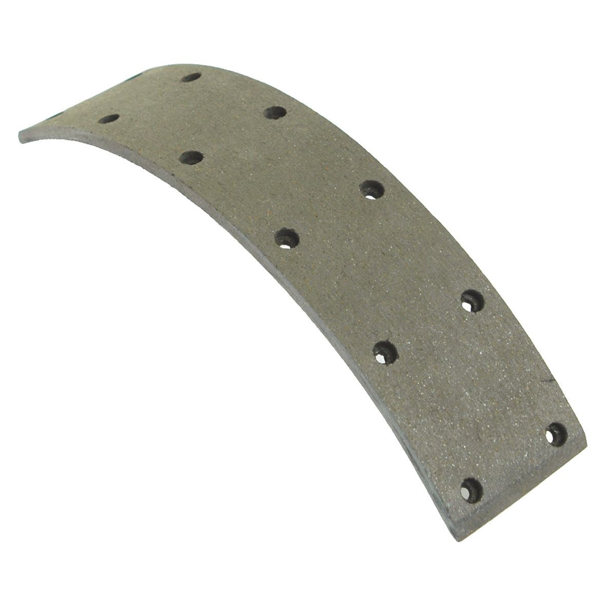 A curved, perforated metal brake lining with multiple holes, specifically designed for automotive or machinery brake systems like the Fendt F 25, is available as the Brake Shoe Lining (Sparex Part No.S.37359) from Sparex.