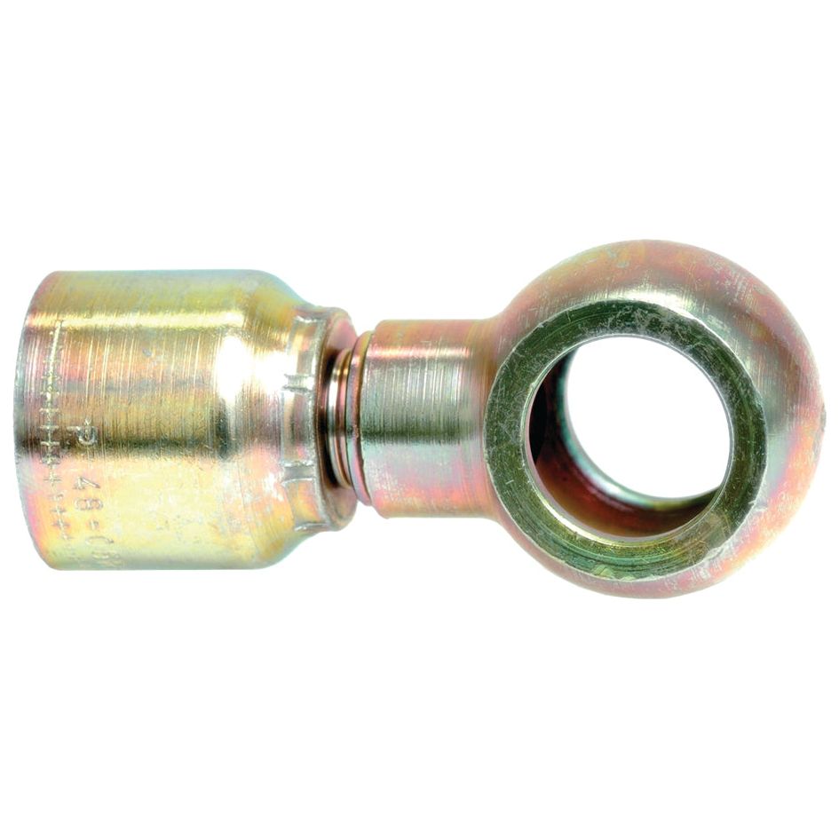 Close-up image of a Parker BSP Banjo Hose Insert 3/8'' x 18mm (Reference: S.3751806) from the brand Sparex, featuring a metallic eye bolt with an attached cylindrical component.