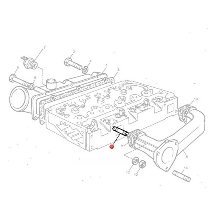 Massey Ferguson - Stud Exhaust Manifold - 731327M1 - Farming Parts