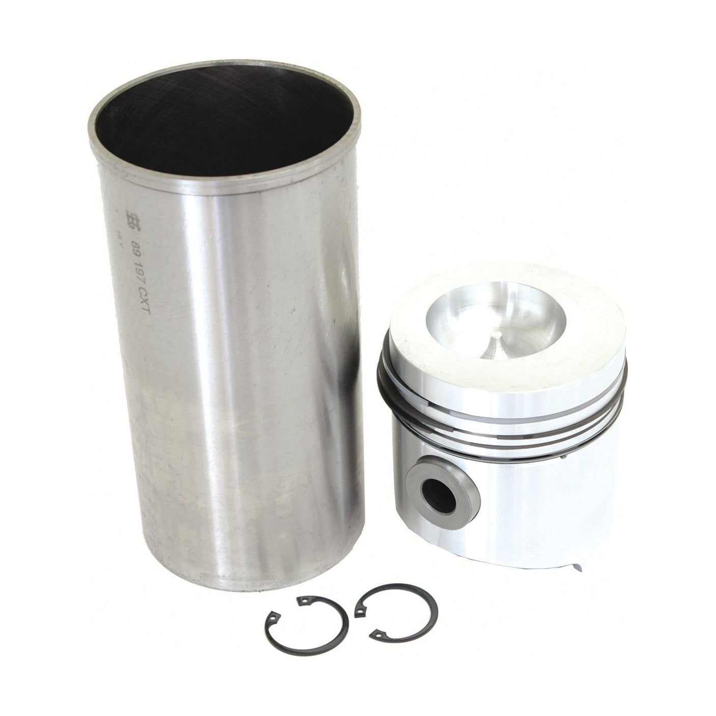 A Sparex Piston Ring and Liner Kit (Sparex Part No. S.37712), along with two retaining clips, are displayed on a white background.