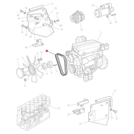 Massey Ferguson - Fan Belt - 3780606M91 - Farming Parts