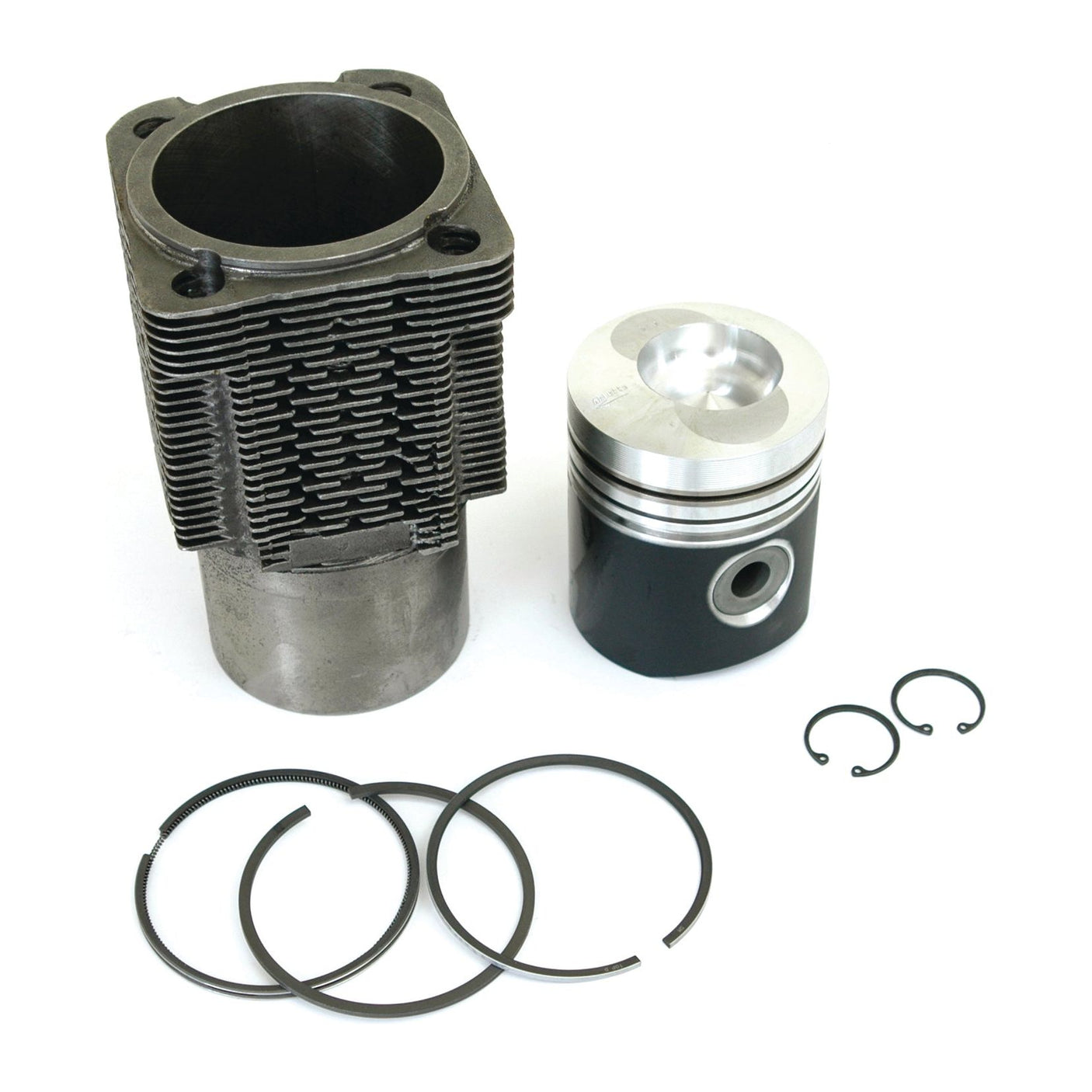 The Sparex Piston Ring and Liner Kit (Sparex Part No. S.37783), which includes a cylinder, piston rings, and circlips, is displayed against a white background.