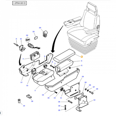 Massey Ferguson - Armrest - 3778521M1 - Farming Parts