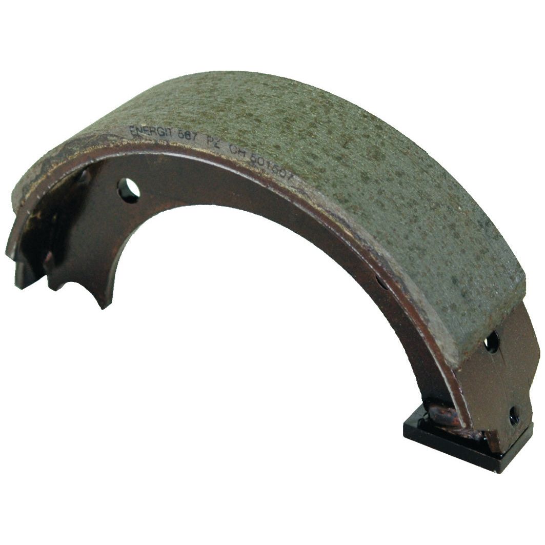 Close-up of a Sparex Brake Shoe, part number S.38125, featuring a semi-circular design with a friction surface on one side, intended for use in Deutz-Fahr mechanical braking systems.